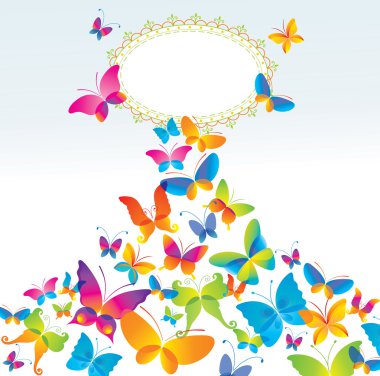 Colorful background with butterfly. clipart