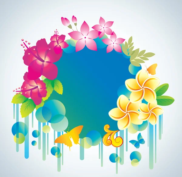 Beautiful flower background with exotic flower. — Stock Vector