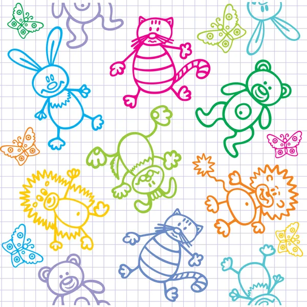 Children's drawings. Seamless background. — Stock Vector