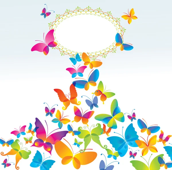Fond coloré avec papillon . — Image vectorielle