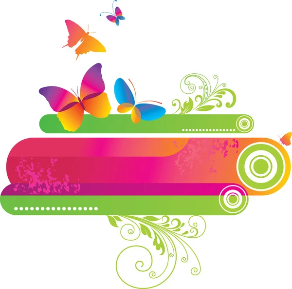 Fond coloré avec papillon . — Image vectorielle