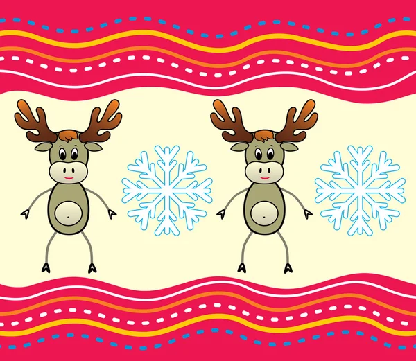 Christmas background with a deer. — Stock Vector