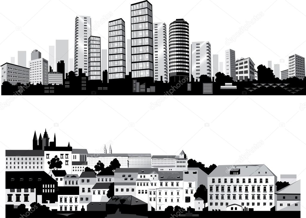 The best vector City silhouettes. Set.