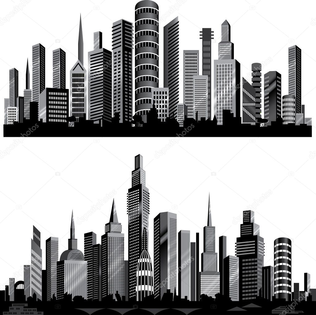 The best vector City silhouettes. Set.