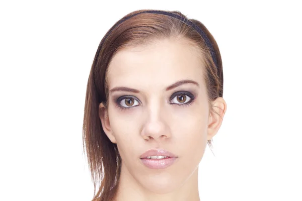Young woman portrait on white isolated — Stock Photo, Image