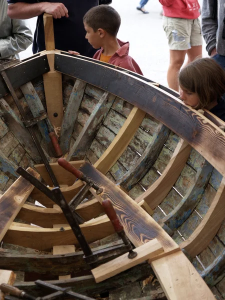 stock image Restoration of an old boat