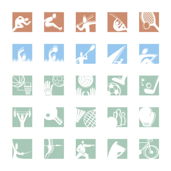 Deporte icono conjunto de color — Archivo Imágenes Vectoriales