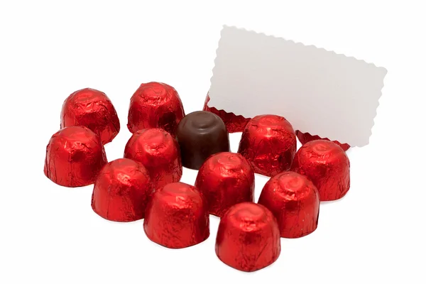 Not ile çikolatalı tatlılar ile yapılan kalp şekli — Stok fotoğraf