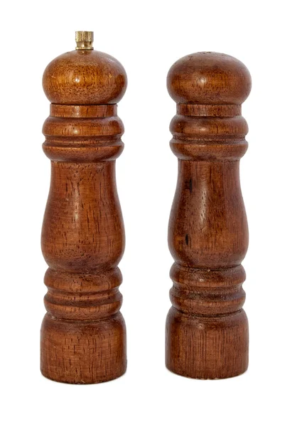 Stock image Wooden salt shaker and pepper