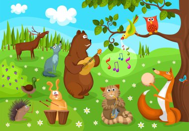 Forest concert clipart