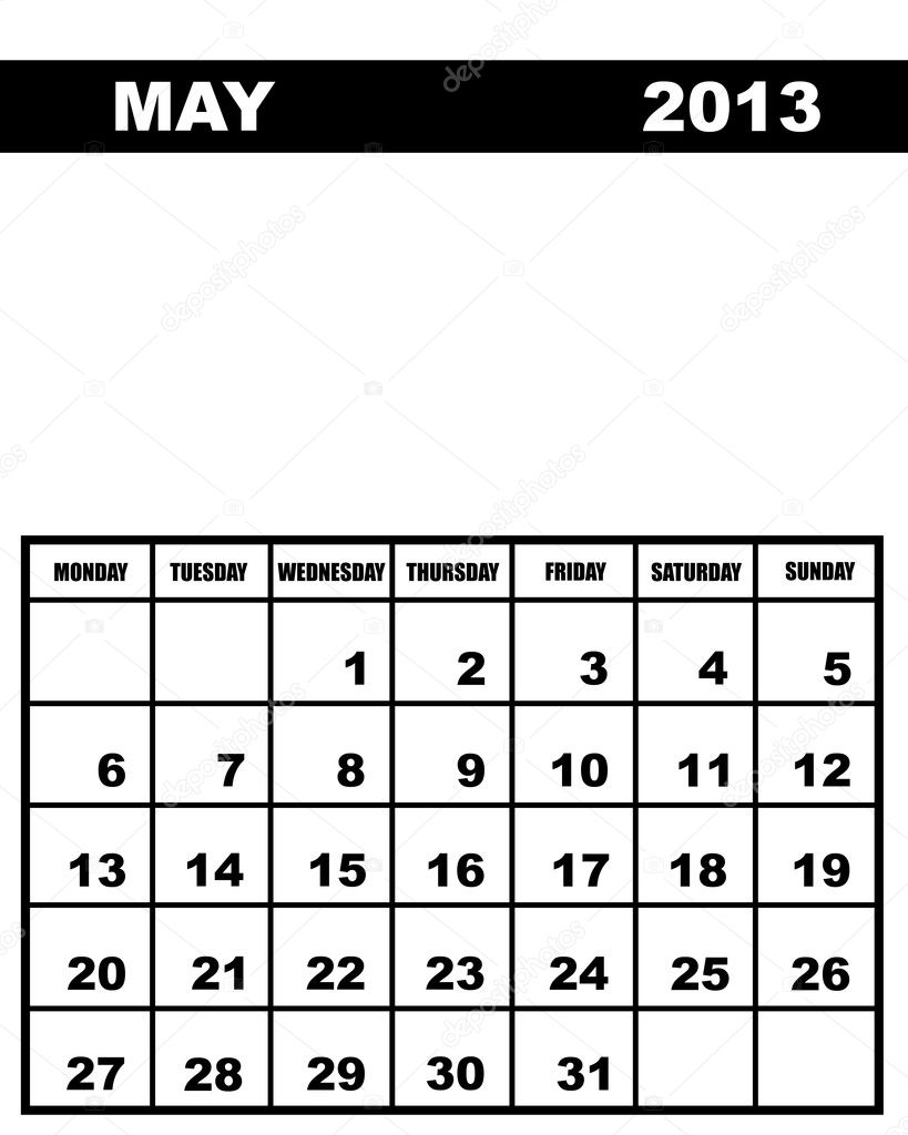 May calendar 2013