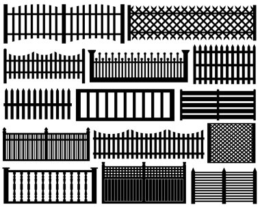 Fence set isolated clipart