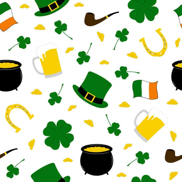 Fondo de San Patricio sin fisuras — Vector de stock