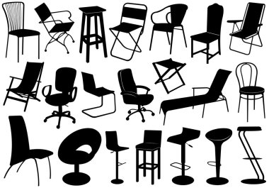 Illustration of chairs set clipart