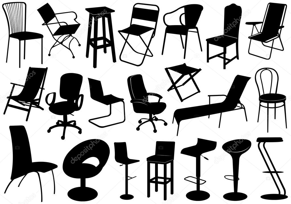 Illustration of chairs set