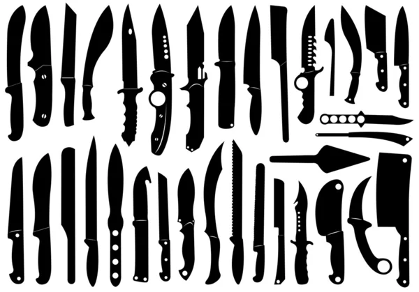 Juego de cuchillos — Vector de stock
