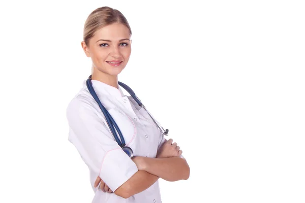 Portrait of a girl doctor. phonendoscope — Stock Photo, Image