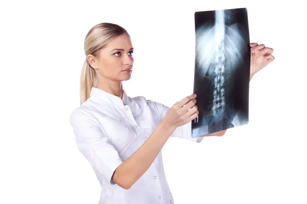 Kız portresi doktor EKG, x-ışını