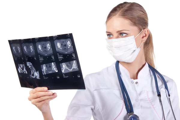Retrato de menina médico ECG, raio-X — Fotografia de Stock
