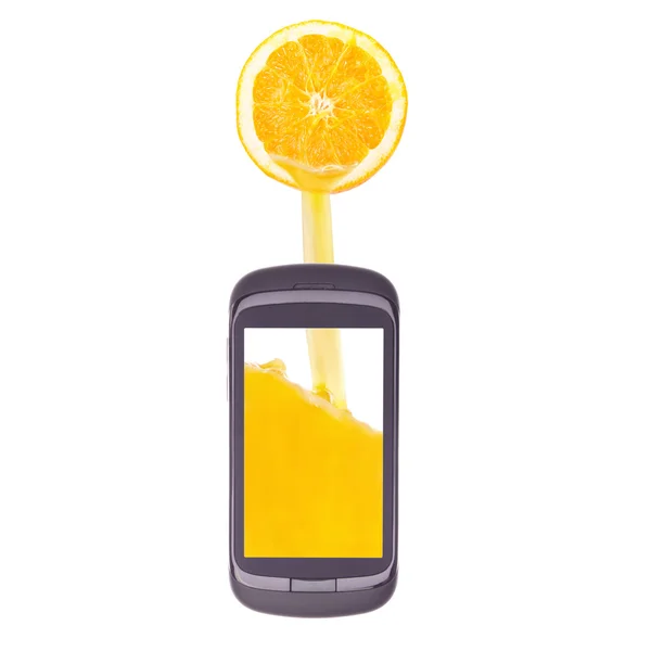 To fill, pour, cellular, juice, orange — Stock Photo, Image
