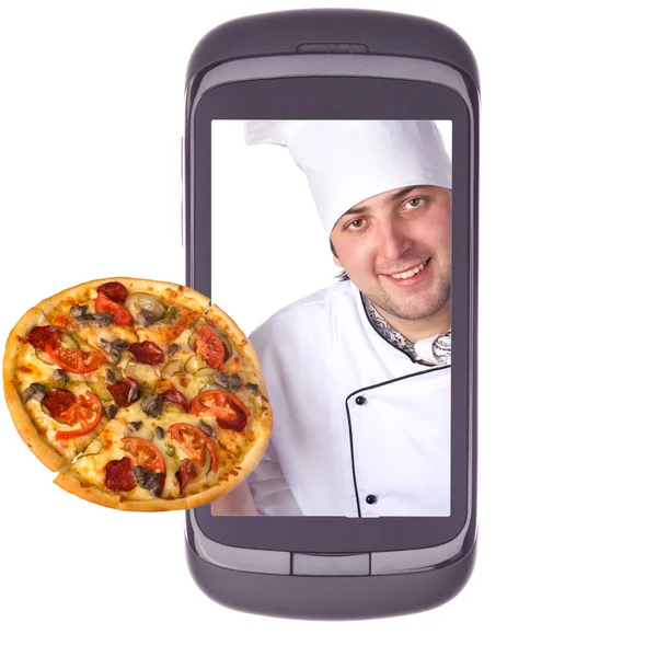 Volgorde levering pizza — Stockfoto