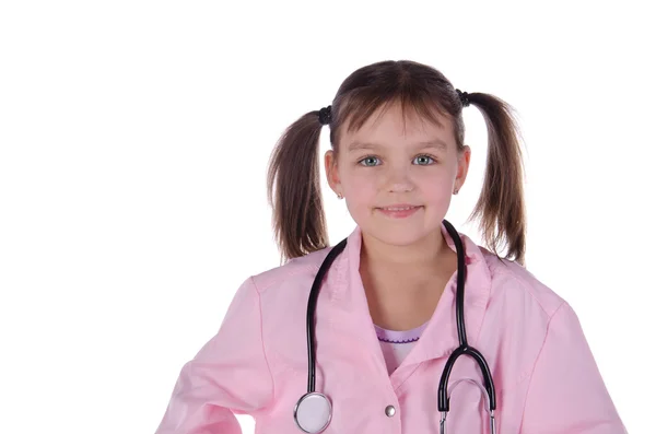 Menina, um médico, a criança — Fotografia de Stock