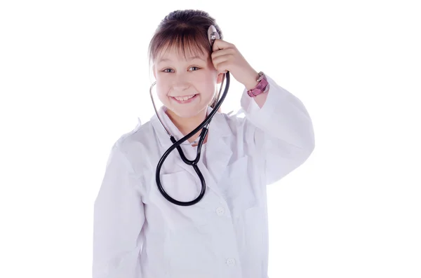 Flicka, en läkare, barnet — Stockfoto