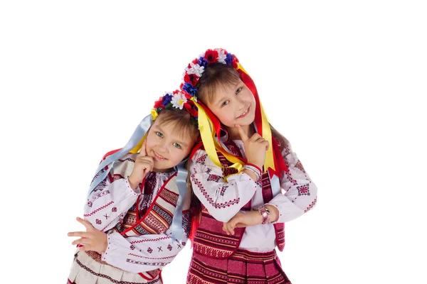 Uma criança, duas meninas em um vestido brilhante . — Fotografia de Stock