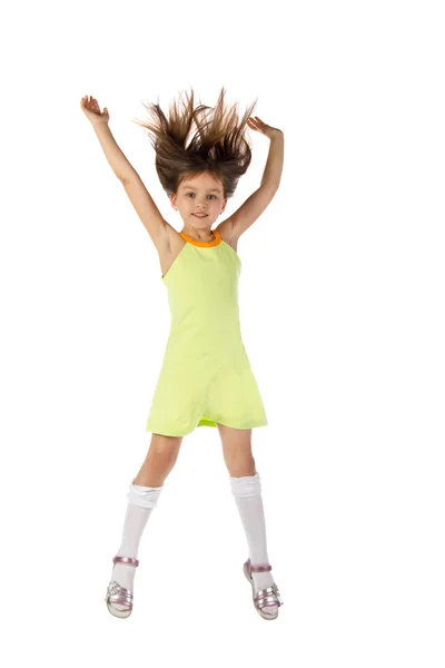 The child, a girl jumping and dancing. — Stock Photo, Image