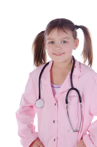 Girl, a doctor, the child Stock Picture
