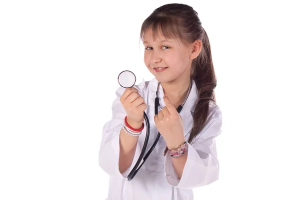 Chica, un médico, el niño Fotos De Stock