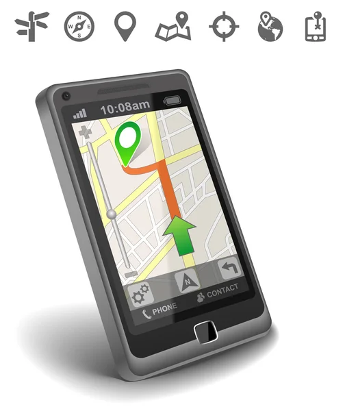 Navegação de mapas de Smartphone — Fotografia de Stock