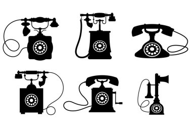 Vintage telephones clipart