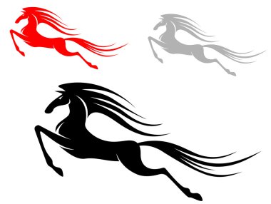 Running mustang horse clipart