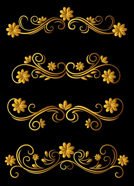 Éléments floraux vintage — Image vectorielle