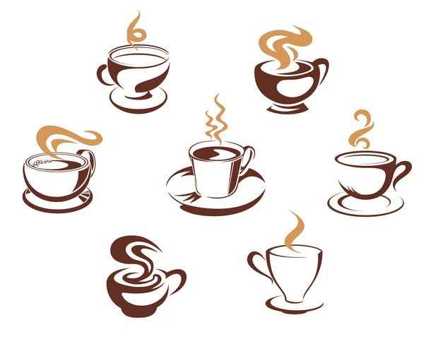 Coffee and tea cups — Stock Vector