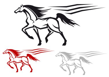 Racing stallion clipart