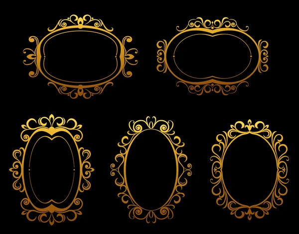 Golden vintage frames and borders — Stock Vector