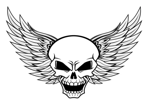 Cráneo con alas — Archivo Imágenes Vectoriales