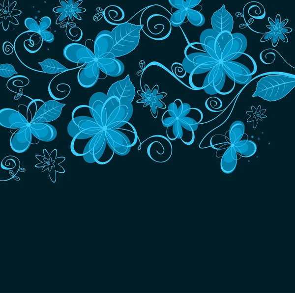 Abstract blue floral design — Stock Vector