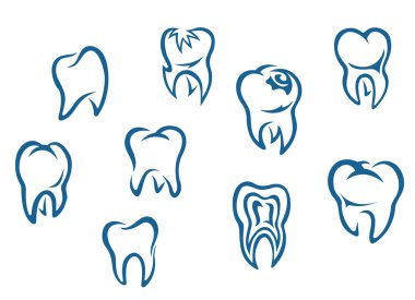 Human teeth set clipart