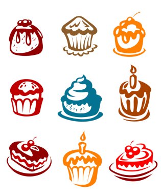 Fruitcakes and pies clipart