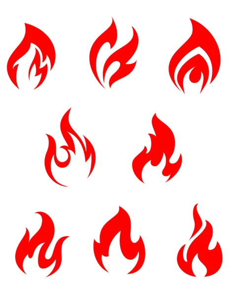 Röd eld lågor — Stock vektor