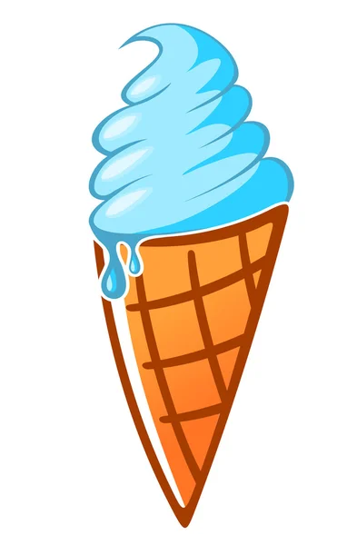 华夫饼筒中的冰淇淋 — 图库矢量图片