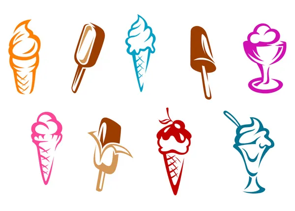 Collations à la crème glacée — Image vectorielle