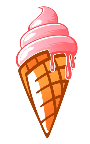 Cône de crème glacée — Image vectorielle
