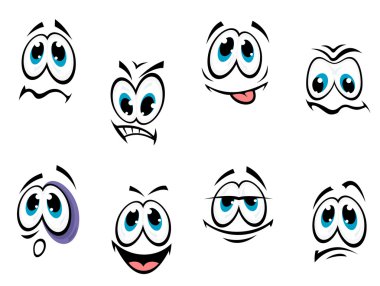 Comics faces set clipart