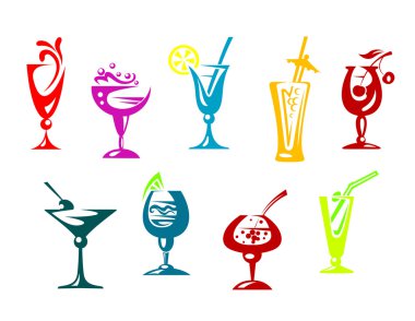 Alcohol and juice cocktails clipart