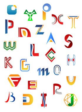 Set of alphabet symbols and letters clipart