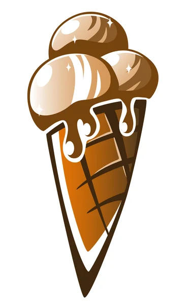 Chocolate ice cream — Stock Vector